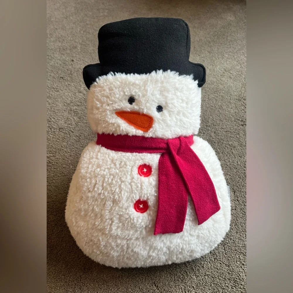 Cupcakes and Cashmere Holiday Snowman Plush Decor Pillow